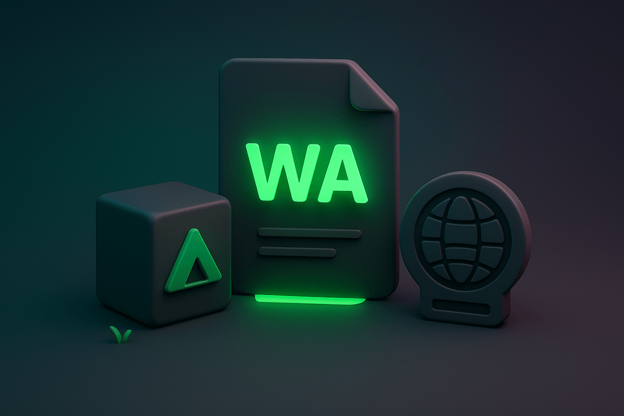 WebAssembly and Nuxt technology concept